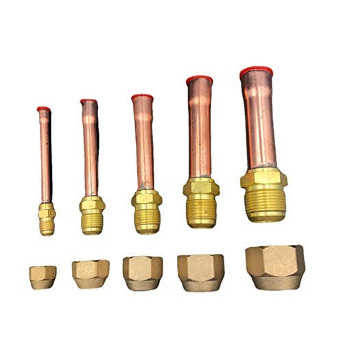 ICAMAS 45-Grad-SAE-Messing-Rohrverschraubungsanschluss Adapeter 1/4" 3/8" 1/2" 3/4" Flare-Anschluss mit Kupferrohr for Klimaanlage (Color : 9.52mm 3l8 Inch, Size : NO NUT_T) von ICAMAS