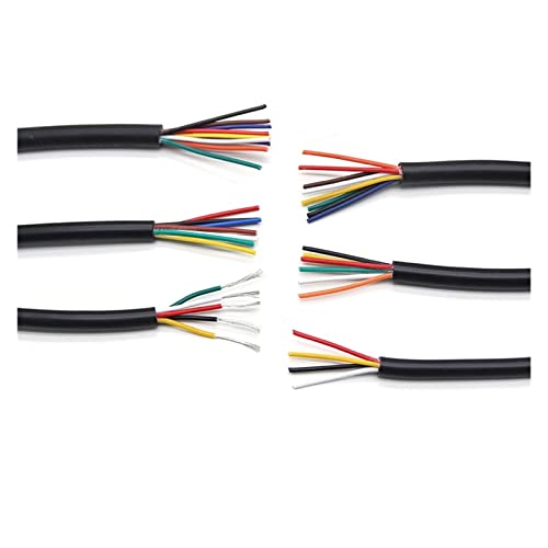 ICAMAS Soft Electronic Audio Wire 22AWG UL2464 Ummanteltes Drahtkabel 2/5/10M 28 26 24 22 20 18 16 Kupfersignalkabel 2 3 4 5 6 7 8 10 Kern (Size : 10 Meters, Color : 9 Cores) von ICAMAS