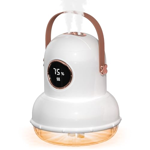 ICARERSPACE Cool Mist Humidifier, mit Nachtlicht bis 300ml Mini tragbarer Luftbefeuchter mit 3 justierbarem doppeltem Spray Persönlicher Luftbefeuchter für Schlafzimmer Kinder Büro Desktop (Weiß) von ICARERSPACE
