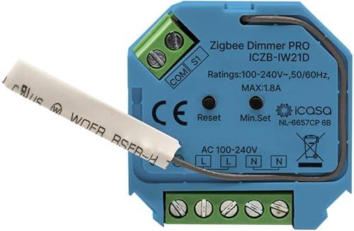 icasa Dimm-Aktor 1 Kanal 230V, max. 200W/400W, Kompatibel mit Zigbee 3.0 Gateway von ICASA
