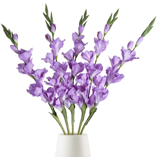 ICBOX Künstliche Gladiolen, lila, 84 cm lang, 5 Stück, Kunstblumen aus Seide, für Zuhause, Hochzeit, Garten, Arrangement, Dekoration ICBOX Künstliche Gladiolen, lila, 84 cm lang, 5 Stück, Kunstblumen aus Seide, für Zuhause, Hochzeit, Garten, Arrangement, Dekoration von ICBOX