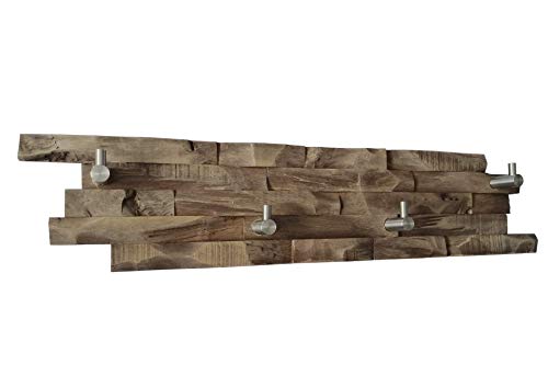ICEBORN Wandgarderobe recyceltes Holz Massivholz Treibholz 3D Manufaktur (Smoky klein) von ICEBORN