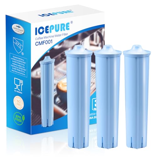 ICEPURE 3 x TÜV SÜD, NSF Certified Fully Automatic Coffee Machine Water Filter Replacement for Jura® Blue Filter Cartridge, Compatible with Jura® ENA®, Pack of 4 (Not for Jura® E6, E8) von ICEPURE