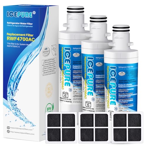 ICEPURE LT1000P Kühlschrank-Wasserfilter und Luftfilter, kompatibel mit LG LT1000P, LT1000PC, MDJ64844601, Kenmore 46-9980, 9980, ADQ74793501, ADQ74793502 und LT120F Combo 3 weiß von ICEPURE