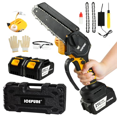 ICEPURE Mini Kettensäge mit Akku 8000mAh, 6inch für Holz bis zu 15cm Durchmesser Leistungsstarker bürstenloser Motor mit automatischer Ölung und digitaler Anzeige Gartenarbeiten und Heimwerkerprojekte ICEPURE Mini Kettensäge mit Akku 8000mAh, 6inch für Holz bis zu 15cm Durchmesser Leistungsstarker bürstenloser Motor mit automatischer Ölung und digitaler Anzeige Gartenarbeiten und Heimwerkerprojekte von ICEPURE