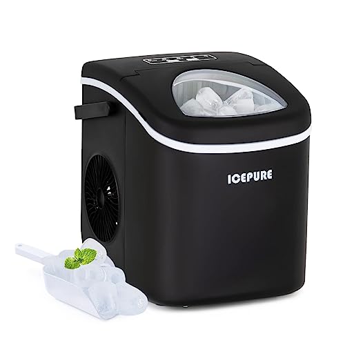 ICEPURE Eiswürfelmaschine Klein, Portable Ice Cube Maker Maschine, 9 Ice Cubes in 8 Mins, 20kg Ice in 24 Hours, Perfect for Home/Office/Bar/Picnic von ICEPURE