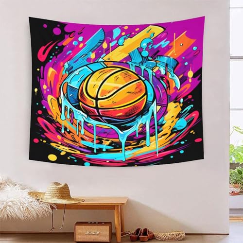 Basketball 3D-Druck Wandteppich Poster Ornament Wandkunst Tapestry Stoff Wand hängende Dekoration verwendet im Schlafzimmer, Wohnzimmer, Tagesdecke, Wanddekoration 100 cm x 150 cm Basketball 3D-Druck Wandteppich Poster Ornament Wandkunst Tapestry Stoff Wand hängende Dekoration verwendet im Schlafzimmer, Wohnzimmer, Tagesdecke, Wanddekoration 100 cm x 150 cm von ICFGHJQRS