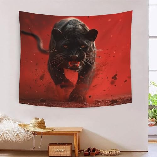 Black Panther 3D-Druck Wandteppich Poster Ornament Wandkunst Tapestry Stoff Wand hängende Dekoration verwendet im Schlafzimmer, Wohnzimmer, Tagesdecke, Wanddekoration 130 cm x 150 cm von ICFGHJQRS