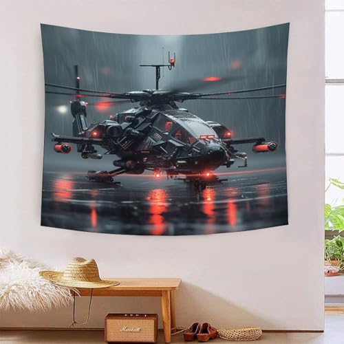 Combat Helicopter 3D-Druck Wandteppich Poster Ornament Wandkunst Tapestry Zubehör Raumteiler Tapisserie Verwendet In Schlafzimmer, Wohnzimmer, Tagesdecke, Wanddekoration 150cmx200cm von ICFGHJQRS