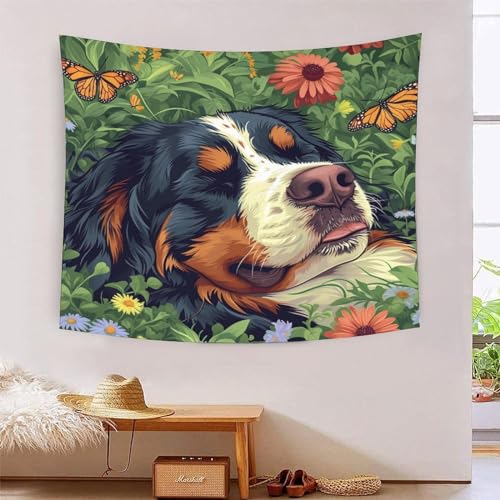 Cute Dog 3D-Druck Wandteppich Poster Ornament Wandkunst Tapestry Stoff Wand hängende Dekoration verwendet im Schlafzimmer, Wohnzimmer, Tagesdecke, Wanddekoration 150 cm x 200 cm von ICFGHJQRS