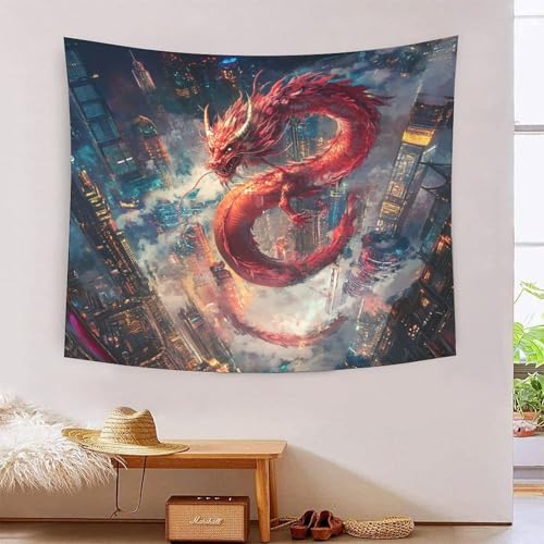 Dragon 3D-Druck Wandteppich Poster Ornament Wandkunst Tapestry Stoff Wand hängende Dekoration Verwendet In Schlafzimmer, Wohnzimmer, Tagesdecke, Wanddekoration 180cmx230cm von ICFGHJQRS