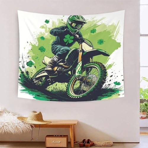 ICFGHJQRS 3D-Cross-Country-Motorrad-Druck, Wanddecke, Heimdekoration, Bettwäsche, Poster, Wandkunst, Wandteppich, weiches Polyester, für Kinder, Jungen, Mädchen, Schlafzimmer, Wohnzimmer, 100 x 150 cm von ICFGHJQRS