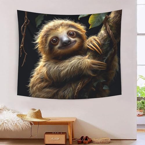 ICFGHJQRS 3D-Faultier-bedruckte Wanddecke, Heimdekoration, Bettwäsche, Poster, Wandkunst, Wandteppich, Wandbehang, weiches Polyester, für Schlafzimmer, Wohnzimmer, Wohnheim, Dekoration, 100 x 150 cm ICFGHJQRS 3D-Faultier-bedruckte Wanddecke, Heimdekoration, Bettwäsche, Poster, Wandkunst, Wandteppich, Wandbehang, weiches Polyester, für Schlafzimmer, Wohnzimmer, Wohnheim, Dekoration, 100 x 150 cm von ICFGHJQRS