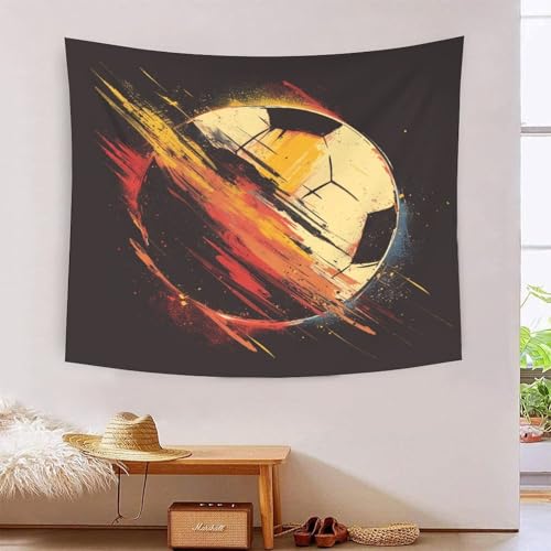 ICFGHJQRS 3D-Fußball-Druck-Wanddecke, Heimdekoration, Bettwäsche, Poster, Wandkunst, Wandteppich, Wandbehang, weiches Polyester, für Schlafzimmer, Wohnzimmer, Wohnheim, Heimdekoration, 150 x 200 cm von ICFGHJQRS