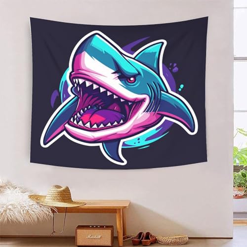 ICFGHJQRS 3D-Hai-Druck, Wanddecke, Heimdekoration, Bettwäsche, Poster, Wandkunst, Wandteppich, Wandbehang, weiches Polyester, für Unisex-Kinderzimmer/Wohnzimmer/Schlafsaal/Vorhang, 180 x 230 cm von ICFGHJQRS