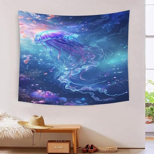 ICFGHJQRS 3D-Quallen-Druck, Wanddecke, Heimdekoration, Bettwäsche, Poster, Wandkunst, Wandteppich, weiches Polyester, für Schlafzimmer, Wohnzimmer, Wohnheim und Raumdekoration, 130 x 150 cm ICFGHJQRS 3D-Quallen-Druck, Wanddecke, Heimdekoration, Bettwäsche, Poster, Wandkunst, Wandteppich, weiches Polyester, für Schlafzimmer, Wohnzimmer, Wohnheim und Raumdekoration, 130 x 150 cm von ICFGHJQRS