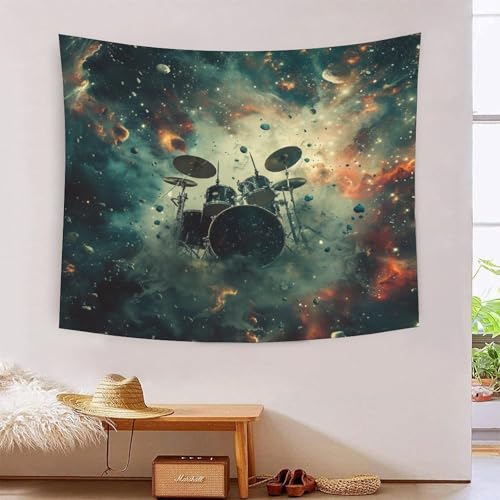 ICFGHJQRS 3D-Schlagzeug-Druck, Wanddecke, Heimdekoration, Bettwäsche, Poster, Wandkunst, Wandteppich, Wandbehang, Wandteppich, weiches Polyester, für Kinder, Jungen, Mädchen, Schlafzimmer, Wohnzimmer von ICFGHJQRS
