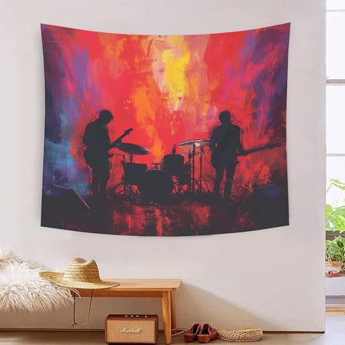ICFGHJQRS 3D-Schlagzeug-Set, bedruckte Wanddecke, Heimdekoration, Bettwäsche, Poster, Wandkunst, Wandteppich, Wandbehang, weiches Polyester, für Unisex-Kinderzimmer/Wohnzimmer/Schlafsaal/Vorhang, 180 von ICFGHJQRS