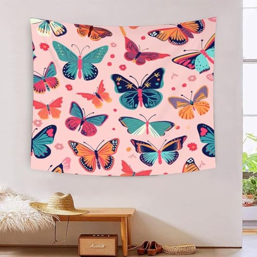 ICFGHJQRS 3D-Schmetterlings-Druck, Wanddecke, Heimdekoration, Bettwäsche, Poster, Wandkunst, Wandteppich, Wandbehang, weiches Polyester, für Schlafzimmer, Wohnzimmer, Wohnheim und Raumdekoration, 130 von ICFGHJQRS