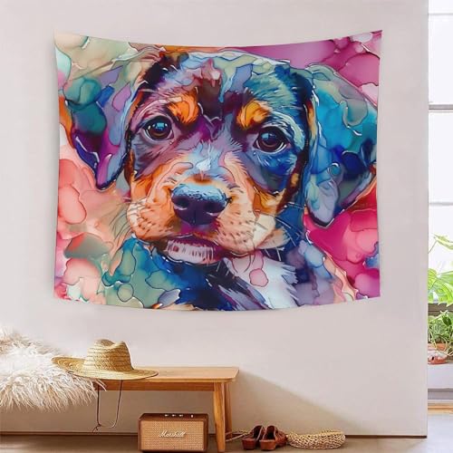 ICFGHJQRS 3D-Tinte, Motiv: Hund und Welpe, Wanddecke, Heimdekoration, Bettwäsche, Poster, Wandkunst, Wandteppich, weiches Polyester, für Schlafzimmer, Wohnzimmer, Wohnheim, Heimdekoration, 130 x 150 ICFGHJQRS 3D-Tinte, Motiv: Hund und Welpe, Wanddecke, Heimdekoration, Bettwäsche, Poster, Wandkunst, Wandteppich, weiches Polyester, für Schlafzimmer, Wohnzimmer, Wohnheim, Heimdekoration, 130 x 150 von ICFGHJQRS