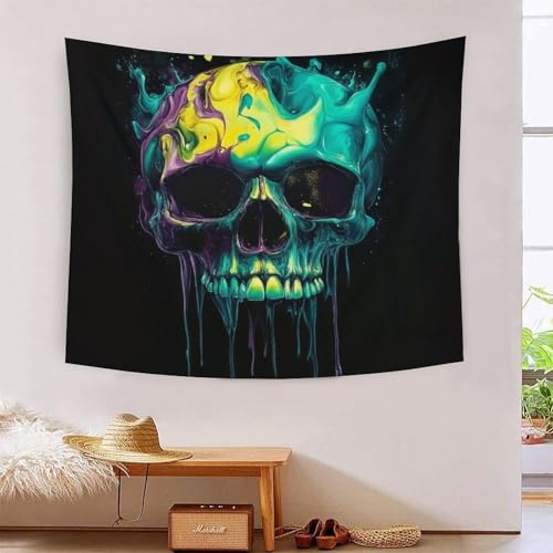 ICFGHJQRS 3D-Totenkopf-bedruckte Wanddecke, Heimdekoration, Bettwäsche, Poster, Wandkunst, Wandteppich, Wandbehang, weiches Polyester, für Unisex-Kinderzimmer/Wohnzimmer/Schlafsaal/Vorhang, 100 x 150 ICFGHJQRS 3D-Totenkopf-bedruckte Wanddecke, Heimdekoration, Bettwäsche, Poster, Wandkunst, Wandteppich, Wandbehang, weiches Polyester, für Unisex-Kinderzimmer/Wohnzimmer/Schlafsaal/Vorhang, 100 x 150 von ICFGHJQRS