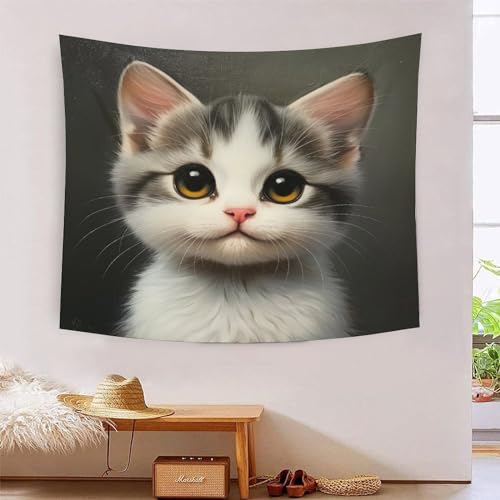 ICFGHJQRS 3D-Wanddecke, Tabby-Druck, Heimdekoration, Bettwäsche, Poster, Wandkunst, Wandteppich, Wandbehang, weiches Polyester, für Schlafzimmer, Wohnzimmer, Wohnheim und Raumdekoration, 130 x 150 cm ICFGHJQRS 3D-Wanddecke, Tabby-Druck, Heimdekoration, Bettwäsche, Poster, Wandkunst, Wandteppich, Wandbehang, weiches Polyester, für Schlafzimmer, Wohnzimmer, Wohnheim und Raumdekoration, 130 x 150 cm von ICFGHJQRS