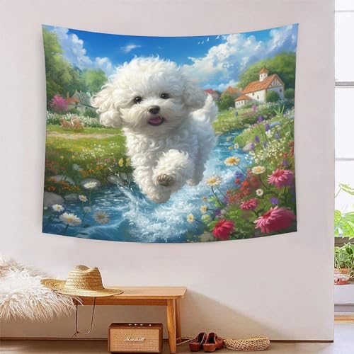 ICFGHJQRS 3D-Wanddecke, bedruckt, Motiv: Bixiong Hund, Heimdekoration, Bettwäsche, Poster, Wandkunst, Wandteppich, Wandteppich, weiches Polyester, für Schlafzimmer, Wohnzimmer, Wohnheim und von ICFGHJQRS