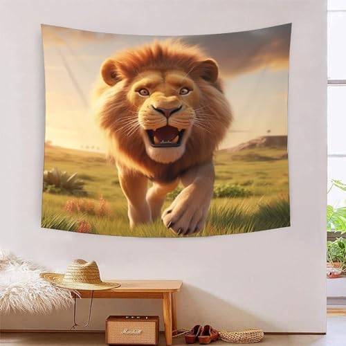ICFGHJQRS 3D-Wanddecke mit Löwen-Druck, Heimdekoration, Bettwäsche, Poster, Wandkunst, Wandteppich, weiches Polyester, für Unisex-Kinderzimmer/Wohnzimmer/Schlafsaal/Vorhang, 130 x 150 cm ICFGHJQRS 3D-Wanddecke mit Löwen-Druck, Heimdekoration, Bettwäsche, Poster, Wandkunst, Wandteppich, weiches Polyester, für Unisex-Kinderzimmer/Wohnzimmer/Schlafsaal/Vorhang, 130 x 150 cm von ICFGHJQRS