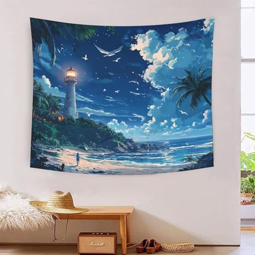 ICFGHJQRS 3D-Wanddecke mit Wachtturm-Druck, Heimdekoration, Bettwäsche, Poster, Wandkunst, Wandteppich, Wandbehang, weiches Polyester für Schlafzimmer, Dekorationen, Stranddecke, Studentenwohnheim von ICFGHJQRS