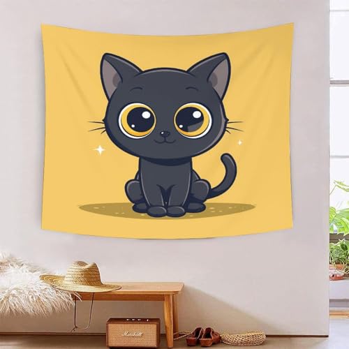 ICFGHJQRS 3D-Wanddecke mit niedlichem Kätzchen-Druck, Heimdekoration, Bettwäsche, Poster, Wandkunst, Wandteppich, Wandbehang, weiches Polyester für Schlafzimmer, Dekorationen, Stranddecke von ICFGHJQRS