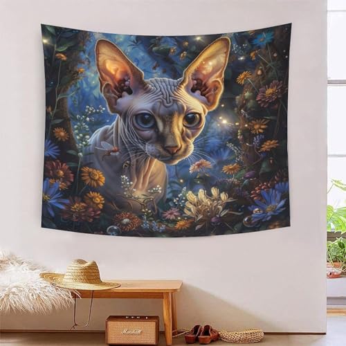 ICFGHJQRS 3D-Wanddecke mit niedlichem Katzendruck, Heimdekoration, Bettwäsche, Poster, Wandkunst, Wandteppich, Wandbehang, weiches Polyester, für Schlafzimmer, Wohnzimmer, Wohnheim, Heimdekoration von ICFGHJQRS