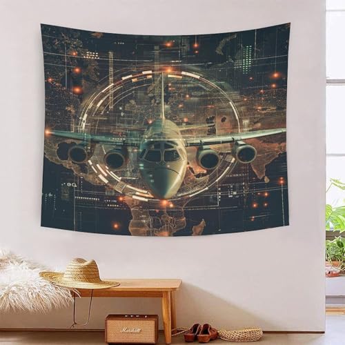 ICFGHJQRS Airplane 3D-Druck Wandteppich Poster Wanddekoration Tapestry Zubehör Raumteiler Tapisserie für Wohnzimmer Schlafzimmer 130cmx150cm von ICFGHJQRS
