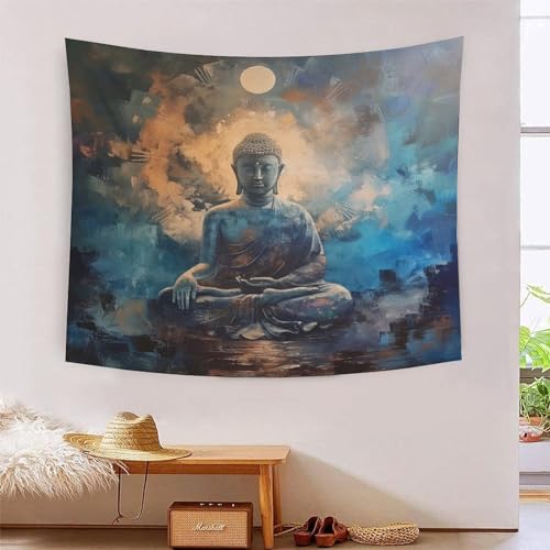 ICFGHJQRS Artistic Buddha Statues 3D-Druck Wandteppich Poster Ornament Wandkunst Tapestry Zubehör Raumteiler Wandteppich für Schlafzimmer, Wohnzimmer, Schlafsaal und Schlafzimmer 130 cm x 150 cm von ICFGHJQRS