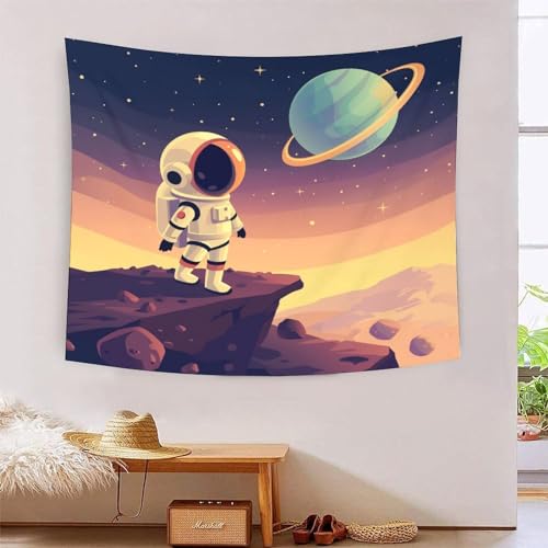 ICFGHJQRS Astronaut 3D-Druck Wandteppich Poster Wanddekoration Tapestry Zubehör Trennwände Wandteppich für Wohnkultur 130 cm x 150 cm von ICFGHJQRS