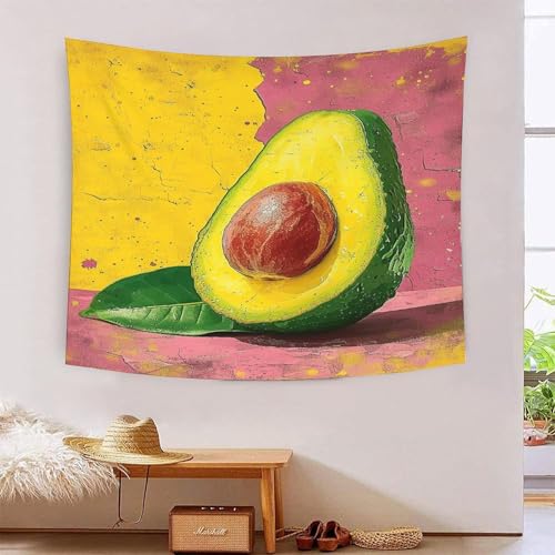 ICFGHJQRS Avocado 3D-Druck Wandteppich Poster Wanddekoration Tapestry Zubehör Raumteiler Wandteppich für Wohnzimmer Schlafzimmer Schlafsaal 180cmx230cm von ICFGHJQRS