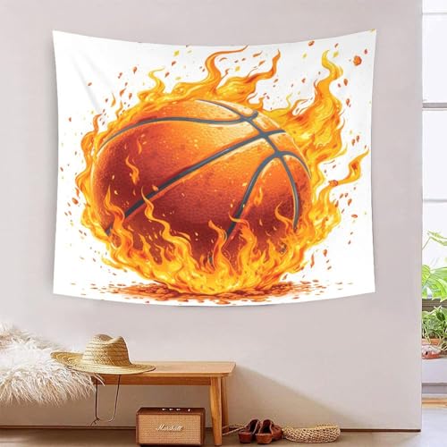 ICFGHJQRS Basketball 3D-Druck Wandteppich Poster Ornament Wandkunst Tapestry Zubehör Trennwände Tapisserie Für Wohnzimmer Schlafzimmer 100cmx150cm von ICFGHJQRS