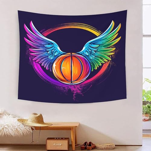 ICFGHJQRS Basketball 3D-Druck Wandteppich Poster Wanddekoration Tapestry Zubehör Trennwände Wandteppich für Schlafzimmer Wohnzimmer 180cmx230cm von ICFGHJQRS