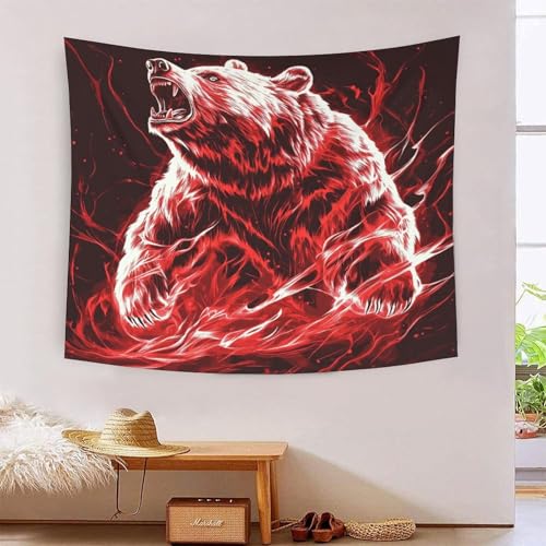 ICFGHJQRS Bear 3D-Druck Wandteppich Poster Ornament Wandkunst Tapestry Zubehör Raumteiler Tapisserie Verwendet im Schlafzimmer, Wohnzimmer, Tagesdecke, Wanddekoration 180cmx230cm von ICFGHJQRS