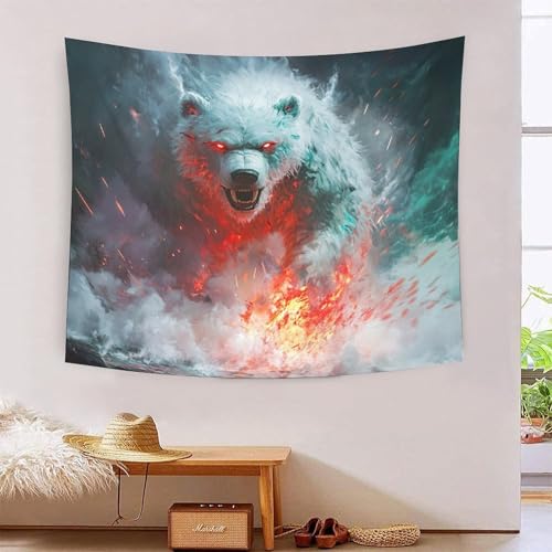 ICFGHJQRS Bear 3D-Druck Wandteppich Poster Wanddekoration Tapestry Stoff Wand hängende Dekoration verwendet in Schlafzimmer, Wohnzimmer, Tagesdecke, Wanddekoration 100 x 150 cm von ICFGHJQRS