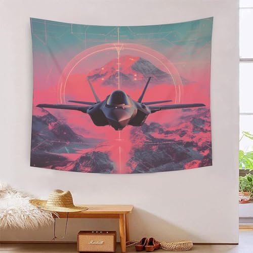 ICFGHJQRS Bedruckte 3D-Wanddecke mit Flugzeugmotiv, Heimdekoration, Bettwäsche, Poster, Wandkunst, Wandteppich, Wandbehang, weiches Polyester, für Schlafzimmer, Wohnzimmer, Wohnheim, Heimdekoration von ICFGHJQRS