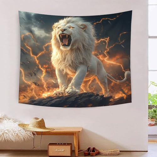 ICFGHJQRS Bedruckte 3D-Wanddecke mit Löwenmotiv, Heimdekoration, Bettwäsche, Poster, Wandkunst, Wandteppich, Wandbehang, weiches Polyester, für Schlafzimmer, Wohnzimmer, Wohnheim und Raumdekoration ICFGHJQRS Bedruckte 3D-Wanddecke mit Löwenmotiv, Heimdekoration, Bettwäsche, Poster, Wandkunst, Wandteppich, Wandbehang, weiches Polyester, für Schlafzimmer, Wohnzimmer, Wohnheim und Raumdekoration von ICFGHJQRS