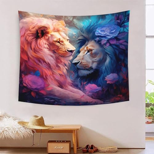 ICFGHJQRS Bedruckte 3D-Wanddecke mit Löwenmotiv, Heimdekoration, Bettwäsche, Poster, Wandkunst, Wandteppich, Wandbehang, weiches Polyester, für Schlafzimmer, Wohnzimmer, Wohnheim und Raumdekoration ICFGHJQRS Bedruckte 3D-Wanddecke mit Löwenmotiv, Heimdekoration, Bettwäsche, Poster, Wandkunst, Wandteppich, Wandbehang, weiches Polyester, für Schlafzimmer, Wohnzimmer, Wohnheim und Raumdekoration von ICFGHJQRS