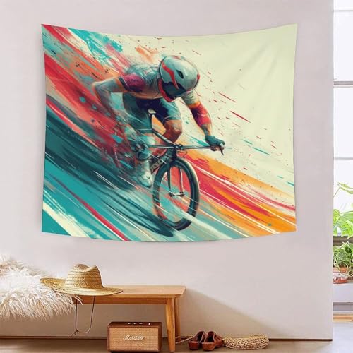 ICFGHJQRS Bedruckte 3D-Wanddecke mit Mountainbike-Motiv, Heimdekoration, Bettwäsche, Poster, Wandkunst, Wandteppich, Wandbehang, weiches Polyester, für Schlafzimmer, Wohnzimmer, Wohnheim und ICFGHJQRS Bedruckte 3D-Wanddecke mit Mountainbike-Motiv, Heimdekoration, Bettwäsche, Poster, Wandkunst, Wandteppich, Wandbehang, weiches Polyester, für Schlafzimmer, Wohnzimmer, Wohnheim und von ICFGHJQRS