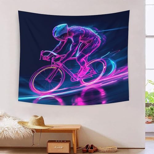 ICFGHJQRS Bedruckte 3D-Wanddecke mit Mountainbike-Motiv, Heimdekoration, Bettwäsche, Poster, Wandkunst, Wandteppich, Wandbehang, weiches Polyester, für Schlafzimmer, Wohnzimmer, Wohnheim und von ICFGHJQRS
