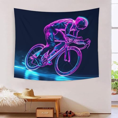 ICFGHJQRS Bedruckte 3D-Wanddecke mit Mountainbike-Motiv, Heimdekoration, Bettwäsche, Poster, Wandkunst, Wandteppich, Wandbehang, weiches Polyester für Schlafzimmer, Dekorationen, Stranddecke von ICFGHJQRS