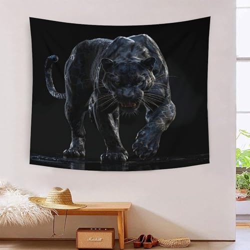 ICFGHJQRS Black Panther 3D-Druck Wandteppich Poster Wanddekoration Tapestry Stoff Wandbehang Dekoration für Haus, Büro, Schlafsaal, Dekoration für Innen- und Außenbereich, 180 x 230 cm von ICFGHJQRS
