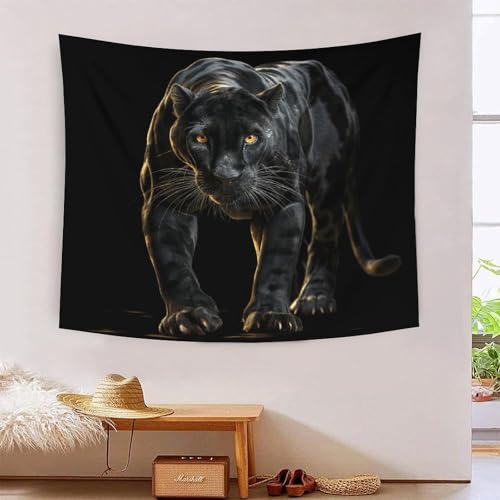 ICFGHJQRS Black Panther 3D-Druck Wandteppich Poster Wanddekoration Tapestry Zubehör Raumteiler Wandteppich Verwendet in Schlafzimmer, Wohnzimmer, Tagesdecke, Wanddekoration 130 cm x 150 cm von ICFGHJQRS