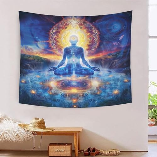 ICFGHJQRS Buddha 3D-Druck Wandteppich Poster Wanddekoration Tapestry Zubehör Raumteiler Tapisserie für Schlafzimmer Wohnzimmer 150cmx200cm von ICFGHJQRS