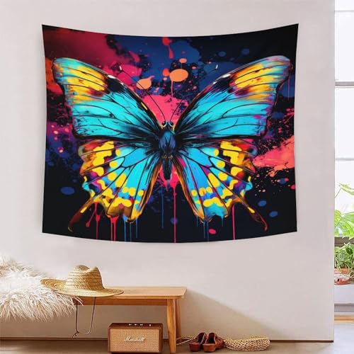 ICFGHJQRS Butterfly 3D-Druck Wandteppich Poster Ornament Wandkunst Tapestry Zubehör Raumteiler Tapisserie Für Wohnzimmer Schlafzimmer 130cmx150cm von ICFGHJQRS