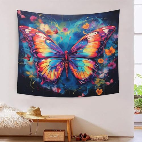 ICFGHJQRS Butterfly 3D-Druck Wandteppich Poster Ornament Wandkunst Tapestry Zubehör Raumteiler Wandteppich Für Schlafzimmer, Wohnzimmer, Schlafsaal Und Schlafzimmer 100cmx150cm von ICFGHJQRS